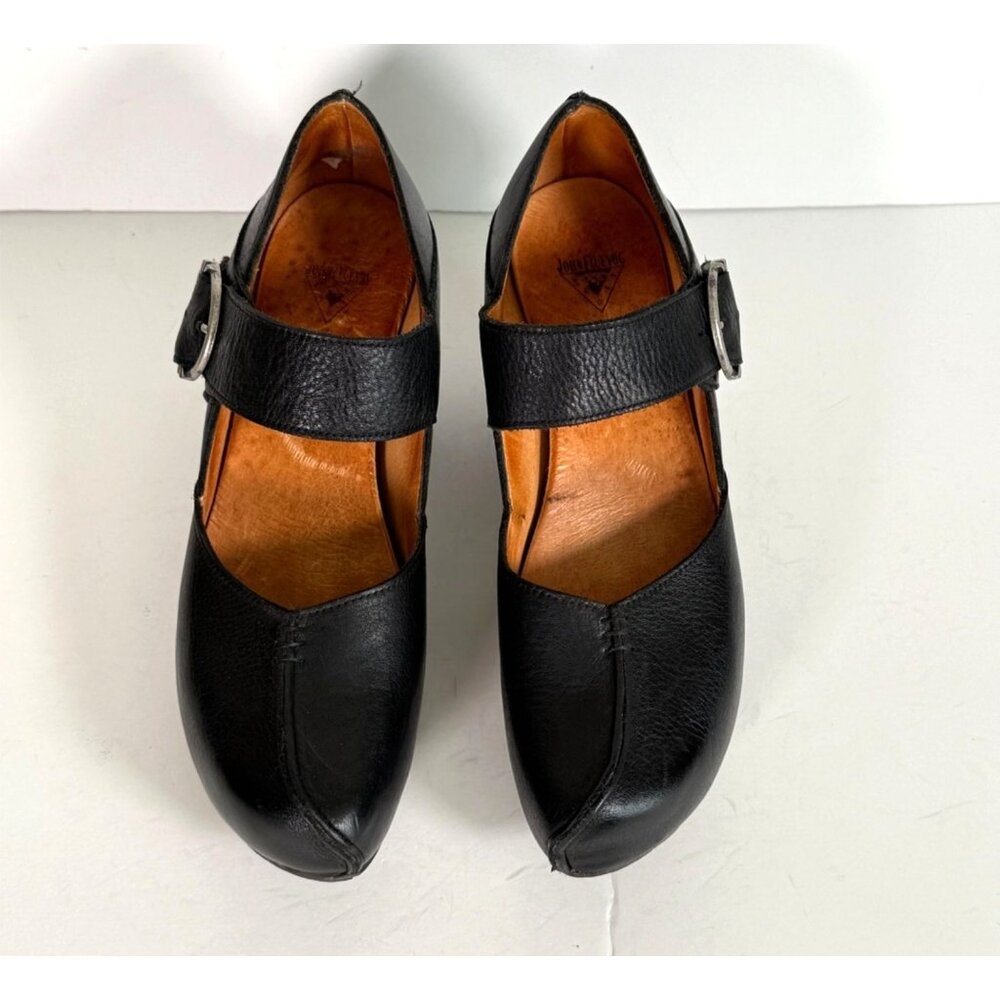 John Fluevog Leather Prepare Leader Platform Mary Jane Heels Black - Picture 2 of 12